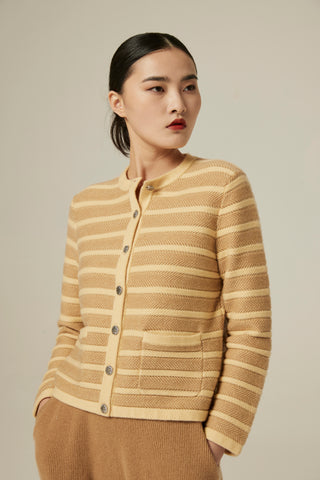 Women's jacquard cashmere jacket