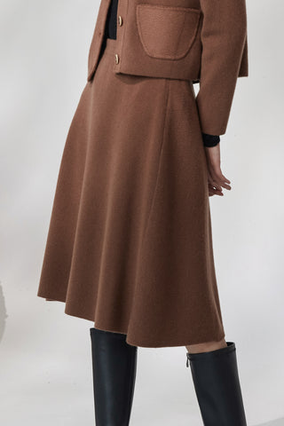 Extra thick A-shaped cashmere skirt