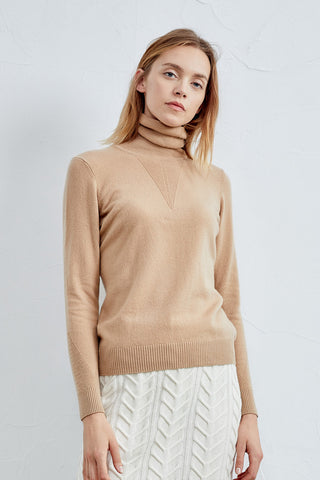 Double-lapel neck cashmere sweater